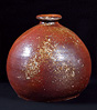 No.1029 Old Tamba <i>sake</i> bottle covered with <i>akadobe</i> (reddish-brown slip)